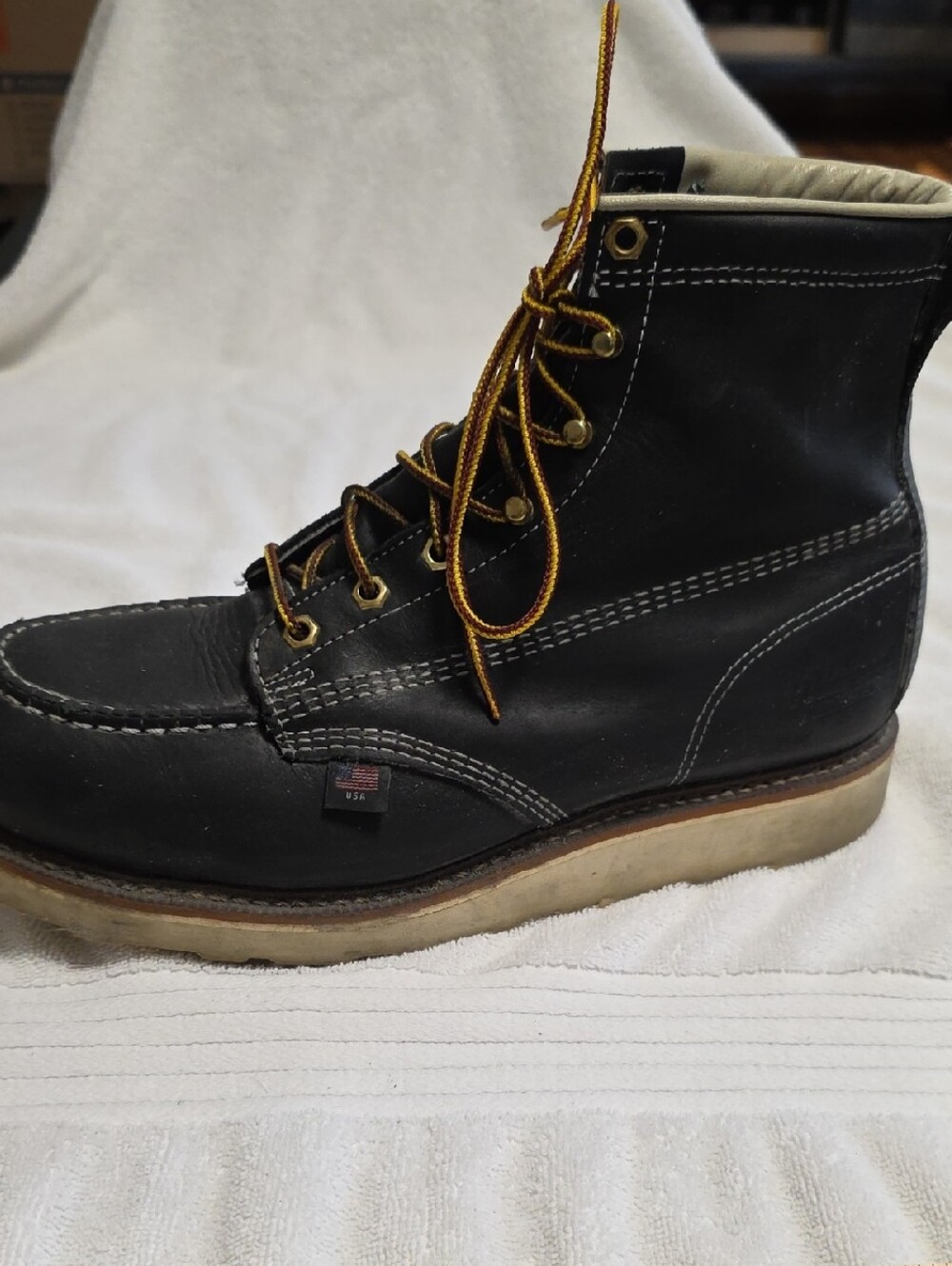 Thorogood Maxwear Wedge Men's Black Lace-Up Work Boots Size 10.5